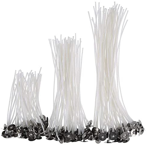 CZ Store®- Kerzendochte |150er-Pack|9, 15, 20 cm Natürliche Bio-Baumwolle, vorgewachst mit Soja-Wachs - Langlebig, geruchlos, sauber - Mit PDF-Anleitung zur Kerzenherstellung (D)