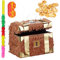 Relaxdays 291 TLG. Pinata Set Schatzkiste, Pinatastab & Augenbinde, 288 Goldtaler, Schatztruhe, Pinatastock mit Augenmaske, bunt
