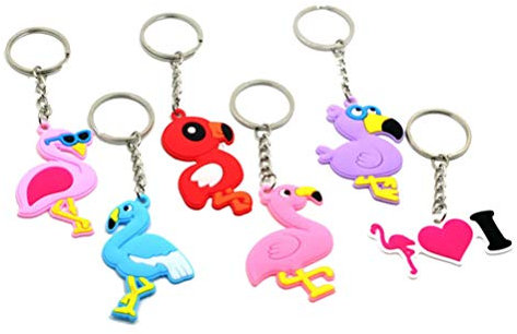 PRETYZOOM 12 Stücke Lustige Flamingo Schlüsselanhänger Kinder Schlüsselbund Hawaii Tropische Schlüsselring Tier Charms Geburtstag Mitgebsel für Mädchen Damen Geldbörse flamingo