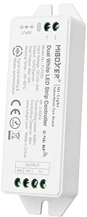 LIGHTEU®, Milight Miboxer 2,4 GHz Farbtemperatur Dual White LED Strip Controller DC12V/24V Ausgang Max.12A, FUT035M
