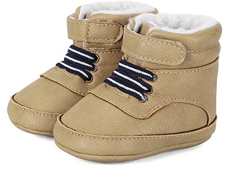 LACOFIA Stivaletti Antiscivolo Invernali Neonato Stivali Primi Passi da Neve per Bambino Kaki 3-6 Mesi