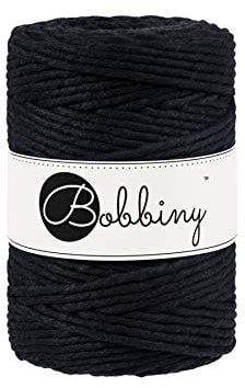 Bobbiny Makramee-Schnur, XXL, 5 mm, einlagig, Schwarz, 100 m