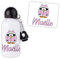 Gourde ou bouteille enfant - Personnalisable avec prénom - 500mL (Pingouin rose)