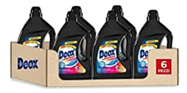 Deox - Detersivo Lavatrice Liquido Colorati e Scuri, 180 Lavaggi, Smacchia e Ravviva i Colori, con Tecnologia Anti-Transfer, 1500ml x 6 Confezioni