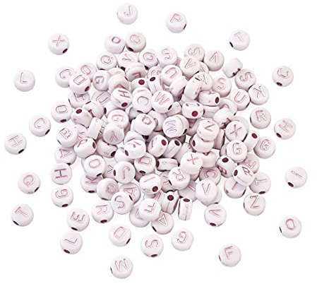 Cheriswely, 1000 perline rotonde in acrilico con lettera a Z da 7 mm, in oro rosa, per gioielli fai da te, creazione di braccialetti