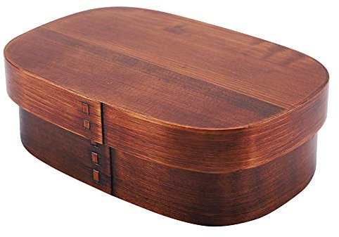 Holz Lunchbox, Vintage Lunchbox Bento Lunchbox Vintage Naturholz Lunchboxen Box Holz Bento Boxen für Picknick und Arbeitsessen(18 * 12 * 5.5cm/ 3)