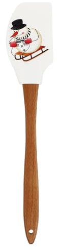 Silikon Spatel Löffel Weihnachten Teigschaber Silikon Spachtel mit Holzgriff Hitzebeständiger Kuchenspatel, Spachtel zum Backen, Teigschaber
