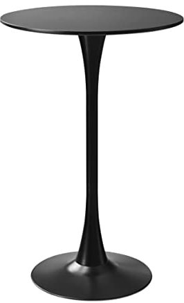 Casa Vital Stehtisch EINSTEILANTA, schwarz, 70x70x105 cm, Kleiner Esstisch, Beistelltisch, runde Tischplatte, Metall Säulenfuß, rund Bodenplatte, pulverbeschichtet, 20 kg max. Belastung