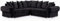 Black Corner Sofa - Suede Fabric Suite - Living Room Corner Couch - Cheap Couch With Scatter Back - Modern Sofa Settee - 003