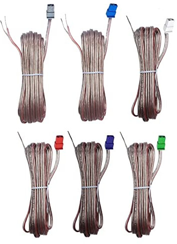 Desconocido Cables de altavoz 6x 2 Pin Speaker Cables Sound Wires Cords Red Gray Compatible With Sony Home Cinema Theater
