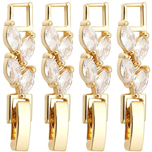 SUNNYCLUE 10Pcs Gold Rhinestone Bracelet Extender Clasps, Glamorous, Polished, Jewelry Extender
