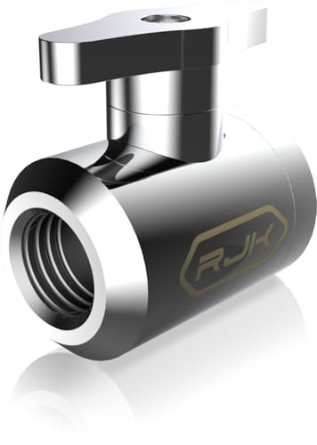 RJK - DRAINING VALVE SILVER für PC Wasserkühlung, Hochfluss-Dichtungsfreies Messingventil, G1/4 Gewinde, Einfache DIY Installation (0R40B00253)
