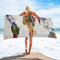 KATATI Weltkarte Strandtuch Groß 200x200 cm, Weich Schnell Trocknen Microfaser Handtücher, 3D Strandhandtuch Weltkarte Badetuch Strandlaken Handtuch, Herren Frauen Badetücher
