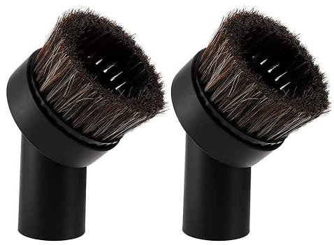 KAIRUIERD 2 Pack Round Dusting Brush Vacuum Cleaner Brush Round Dust Brush Soft Horsehair Bristle Vacuum Attachments Dusting Brush Cleaner Dust Brush Vacuum Brushes Replacement(Inner Dia 32mm)