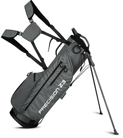 Cachpib Golf Stand Bag Lightweight Pockets Golf Club Bag with Separate Storage Folding Bracket Adjustable Dual Strap Golf Carry Bag for Men Women grey