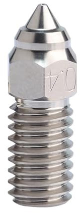 PGdrei Anwendbar auf ELEGOO Neptune 4 Düse Messing gehärteter Edelstahl 0,4 mm Düsen 1,75 mm Filament Anwendbar auf Neptune 4 3D-Druckerteile 3D-Druckerdüsen mit Gewinde (Edelstahl)