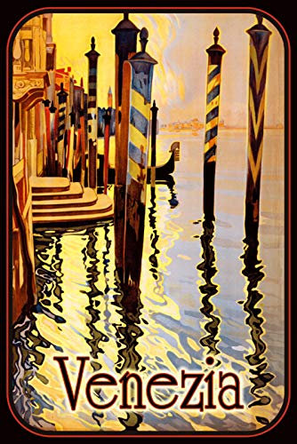 Ontrada Blechschild 12x18cm gewölbt Urlaub Plakat Venezia Venedig Schild