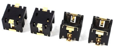 liovitor R 4 Stueck Schwarzer Kunststoff Knopf Knopfzellen Sockel Halter Fuer 2 x AG13/ LR44