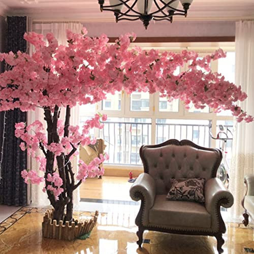 ZHPPED Árbol Artificial, Flor de Cerezo Grande y un árbol de durazno Artificial denso con Tronco de Madera Maciza: Adecuado para Sala de Estar de la Familia Interior,1x0.6m/3.2x1.9ft