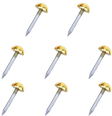 Leliafleury 10Pcs Upholstery Tacks Brass Furniture Tacks Nails Decorative Thumb Tacks Furniture Nails Pins Stud Tacks Push Pins for Wood Sofa Chair Bed (12 x 27mm, Gold)