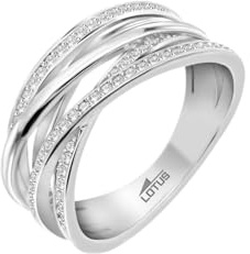 LOTUS SILVER Damenring 925 Sterling Silber - Ergonomisches Design und Perfekte Passform LP3682-3/118 Geburtstag, Jubiläum, Valentinstag - Verschlungene Ringe - Damenringe