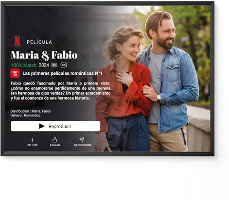 Triangle Déco Póster Netflix personalizado con o sin marco tu texto y tu foto | Decoración de diseño de películas de Netflix | Póster de película personalizado | Acrílico | Regalo (Paisaje)