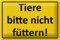 Schild-Blech Warnschild 30x20cm Tiere bitte nicht füttern
