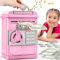 TEMI Tirelire électronique pour enfants de 3, 4, 5, 6, 7, 8 ans, avec mot de passe, mini distributeur de billets, coffre-fort, cadeau d'anniversaire pour garçons et filles (rose)