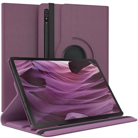EAZY CASE - Custodia per Samsung Galaxy Tab S7 / S8 tablet Cover protettiva Smart Cover Supporto rotante Astuccio pieghevole 360° girevole con funzione stand Similpelle Viola