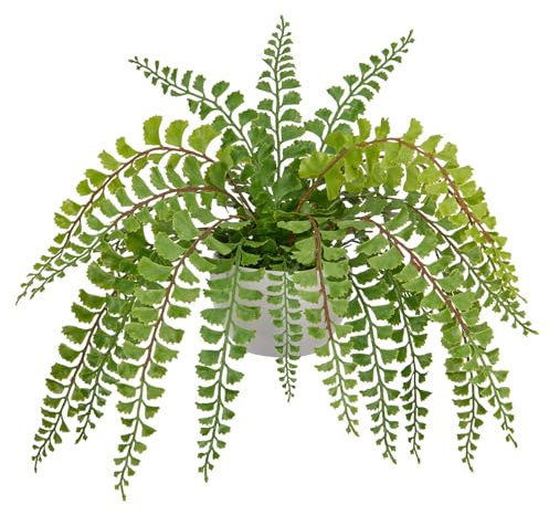 Arborus Felce artificiale Felce artificiale in vaso Pianta artificiale pendente Piante verdi artificiali come vere Piante artificiali felce capelvenere per casa deco ufficio deco legno deco