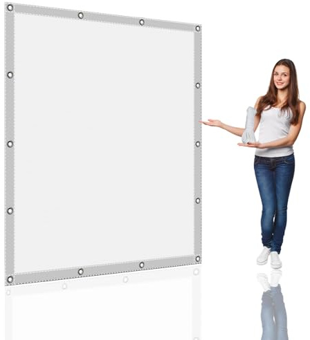 Toldo Vela Rectangular 4 x 4 m Impermeable Lona De Sombra Resistente al Agua con Ojales y Cuerdas Rayos UV HDPE Malla Sombreo Exterior Pergola, Blanco