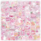 Cute Snack Stickers Pink Food Drink Kawaii Small Beverage Decorative Masking Stickers for Personalize Laptop Scrapbook Daily Planner, 100pcs, 1-2 Inches