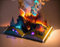 RZHRHJES Art mural avec livre d'histoire pop-up raconte une histoire d'un feu de forêt 58 x 90 cm sans cadre Peinture sur toile