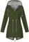 KOG Übergangsjacke Damen Regenjacke Wasserdicht Regenmantel Windbreaker mit Kapuze Fahrradjacke Regencape Regenjacken Windjacke Wanderjacke Outdoor Jacken Prime Armeegrün S