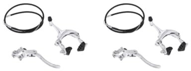 Timcryxient 2 set Road Bike Bicycle Cycling U Brake Caliper Bracket Front/Rear Front Silver