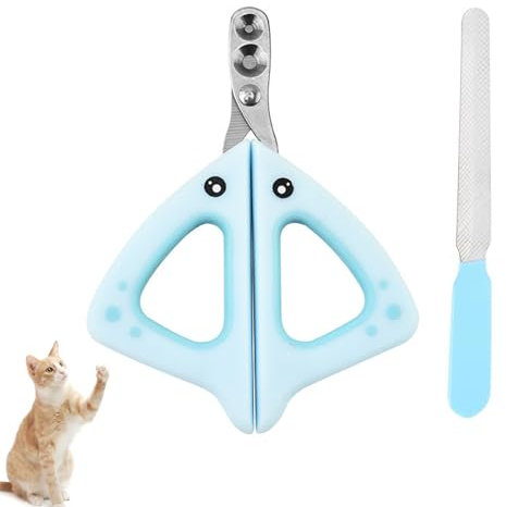 TZMFHD Cat Nail Clippers With Safety Guard, Cat Nail Clippers With 2mm&3mm Positioning Hole, Cat Claw Clipper, Suitable For Cat Rabbits Hamsters And Other Small Animals (Blue)