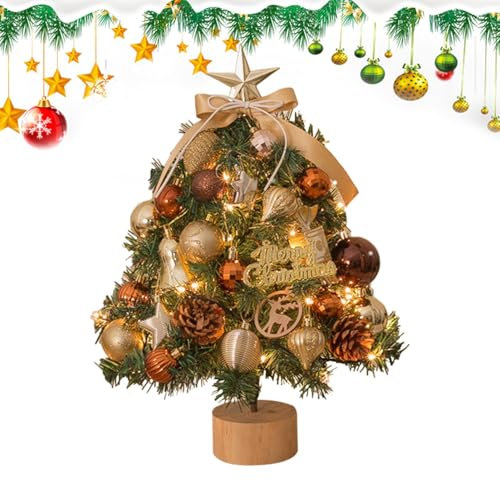 Décoration de sapin de Noël lumineux avec lumières LED, petit sapin de Noël artificiel lumineux avec lumières LED pour décoration de vacances