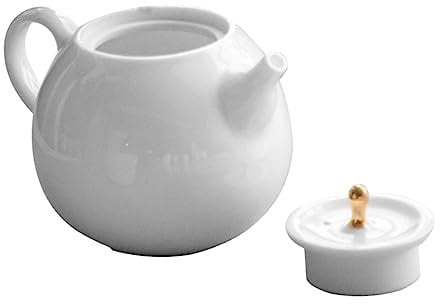 DOLPTBEZM Style White Porcelain Teapot Whistling Water Kettle Loose Leaf Tea Pot Beverage Water Mini Watering Can Whistling Tea Kettle Household Single Pot Cer