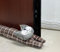 Paraspifferi Decorativo sottoPorta 90 cm Paravento per Porte e finestre, Paraspifferi appesantito per bloccare Il Rumore sul Fondo della Porta,fermaporta in tessuto (plaid marrone, gatto（90 cm）)