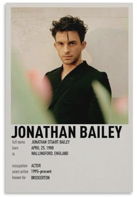 TULAOJI Jonathan Bailey Poster, Prominente, dekorative Gemälde, ungerahmt, 20 x 30 cm
