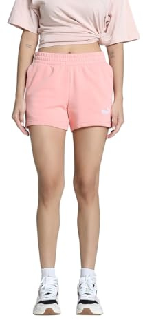 PUMA Damen ESS Small No. 1 Logo 4'' Shorts L Pink Fruit