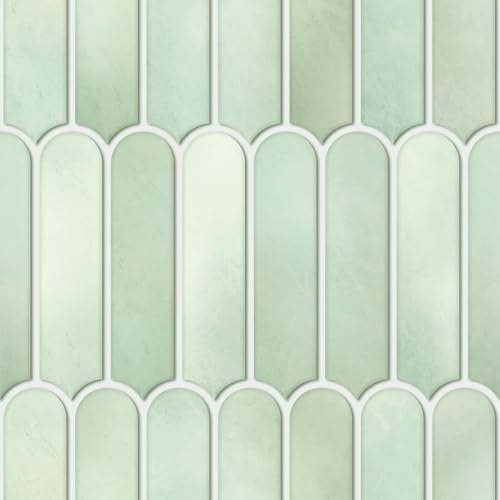 HPNIUB 10 Sheets Self Adhesive Wall Tiles,Stick On Wall Tiles Kitchen Splashbacks for Walls,Tile Stickers Peel and Stick Backsplash Splashback Decals Tile 30x30cm (Mint Green)