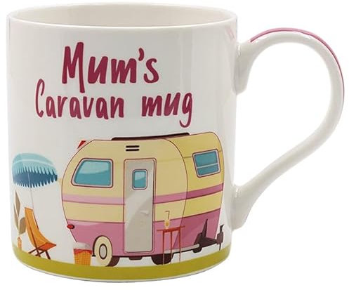 The Leonardo Collection Mum's Caravan Mug, Tea and Coffee Mugs for Hot Drinks | Fine China Printed Mugs for Kitchen & Home | Reusable Ceramic Cups for Every Occasion | Birthday Gifts for Women & Men