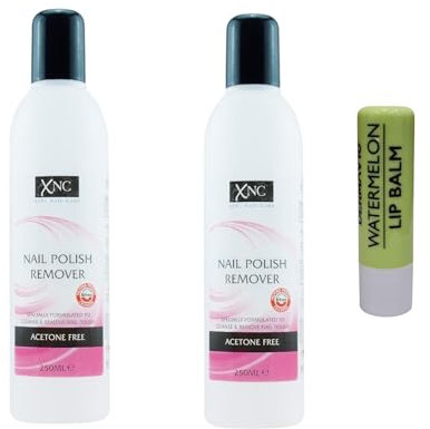 Nail Polish Remover Acetone Free Twin Pack 250ML With Free Orignial Lip Balm