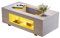 Azkoeesy Table basse 100 x 50 x 35 cm avec éclairage LED et plateau en verre Table basse Table basse Table basse Table de salon pour fête, bureau, salon (blanc)