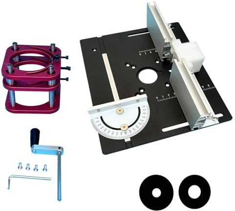 Generic Router Lift Mechanism with Compatible Insert Plate for 65mm Motor Diameter Woodworking Table Mounting Solution