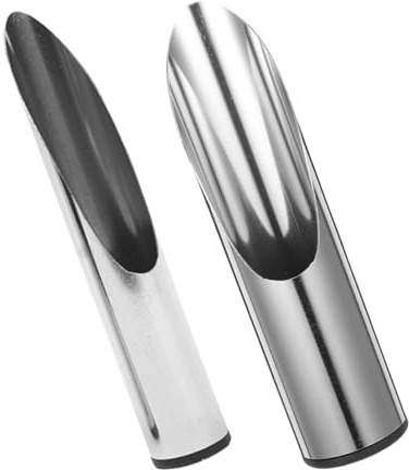 2 Edelstahl Bonsai Erdschaufeln in Silber mit Ergonomischer Form | Scoop Form, Leichtes Handwerkzeug zum Graben in Erde, für Kleine Gärten und Blumentöpfe