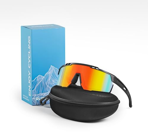 Sportsonnenbrille Polarisierte Fahrradbrille Ultraleicht Verstellbare Nasenpads UV400-Schutz Wind- und sandbeständig Geeignet für Männer Frauen Sonnenschutz Radfahren Angeln Outdoor-Sportarten