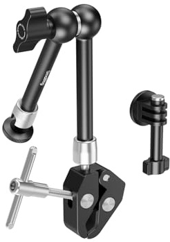 SMALLRIG Magic Arm with Super Clamp for Action Cameras, Camera Clamp Mount for GoPro Hero 13/12/11, for DJI Osmo Action 5 pro/4/3, for Insta360 Ace Pro 2, with 1/4 Screw for Monitor/LED Lights - 5605