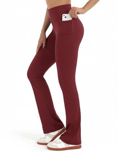 Zylioo Tummy Control Leggings Tall Womens Gym Leggings Extra Long Flared